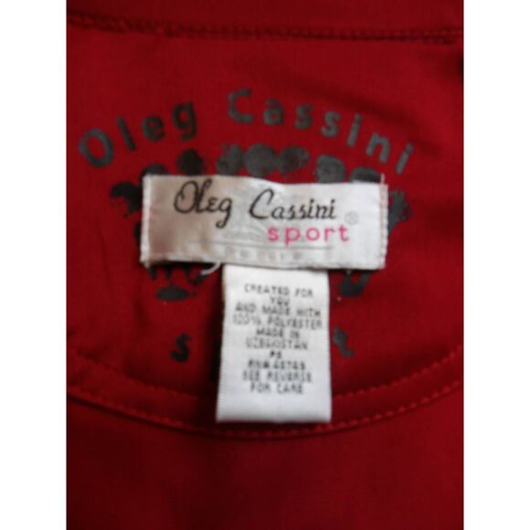Vintage 1990's OLEG CASSINI Sport Warmup Jacket / Red Black - Picture 10 of 10